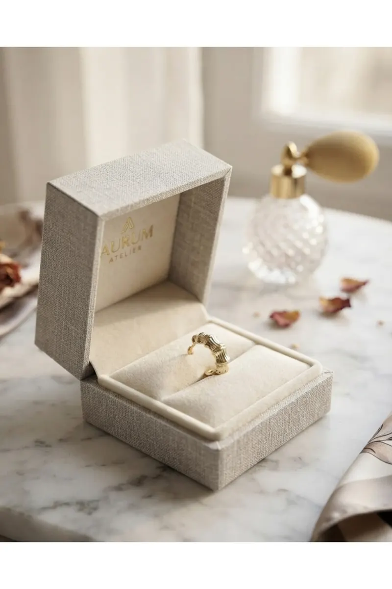 Gold Renk 14k Kaplama Cm Küpe