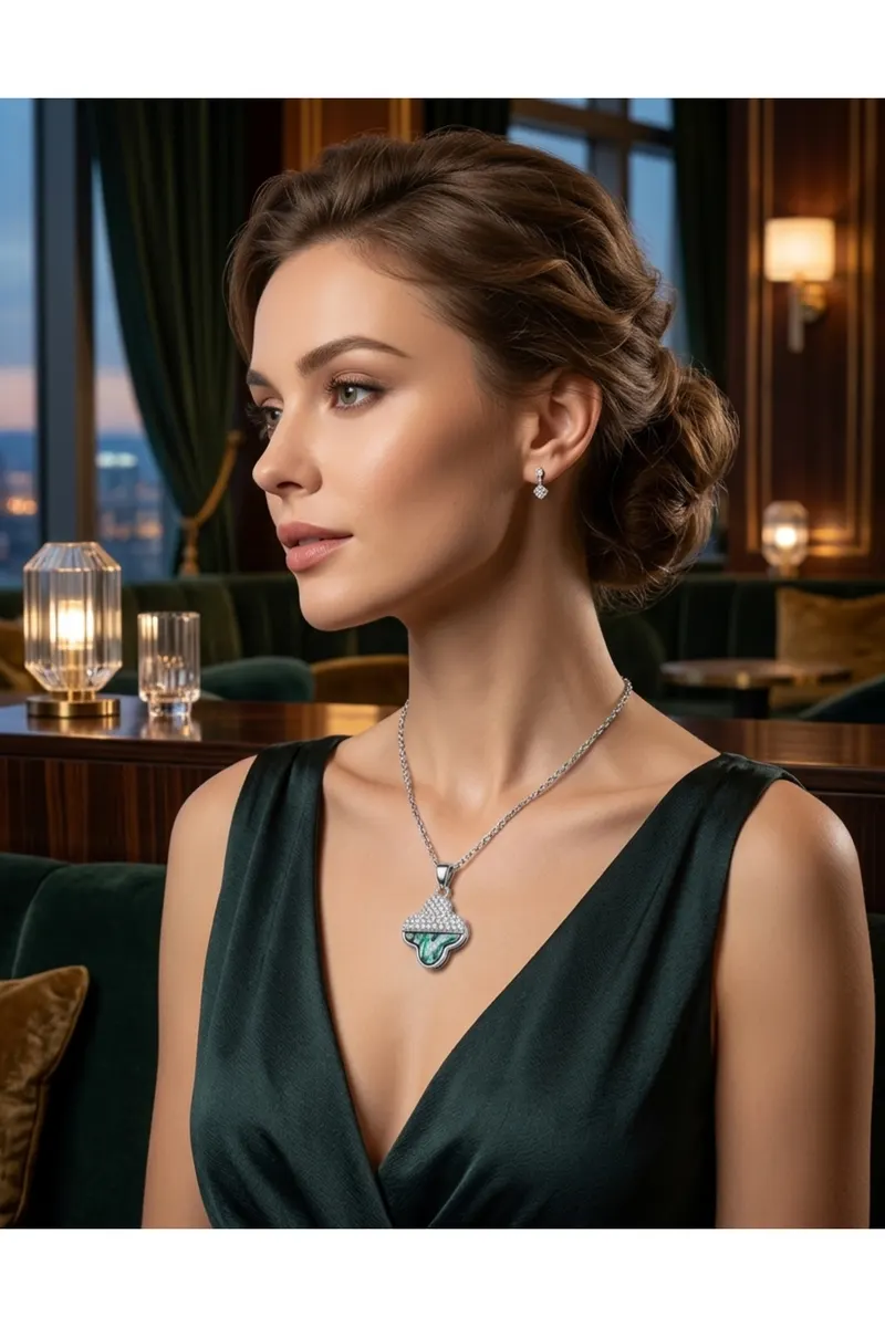 Gümüş Renk Van Cleff Yonca Taşlı Altı Model Top Zincir Çelik Kolye