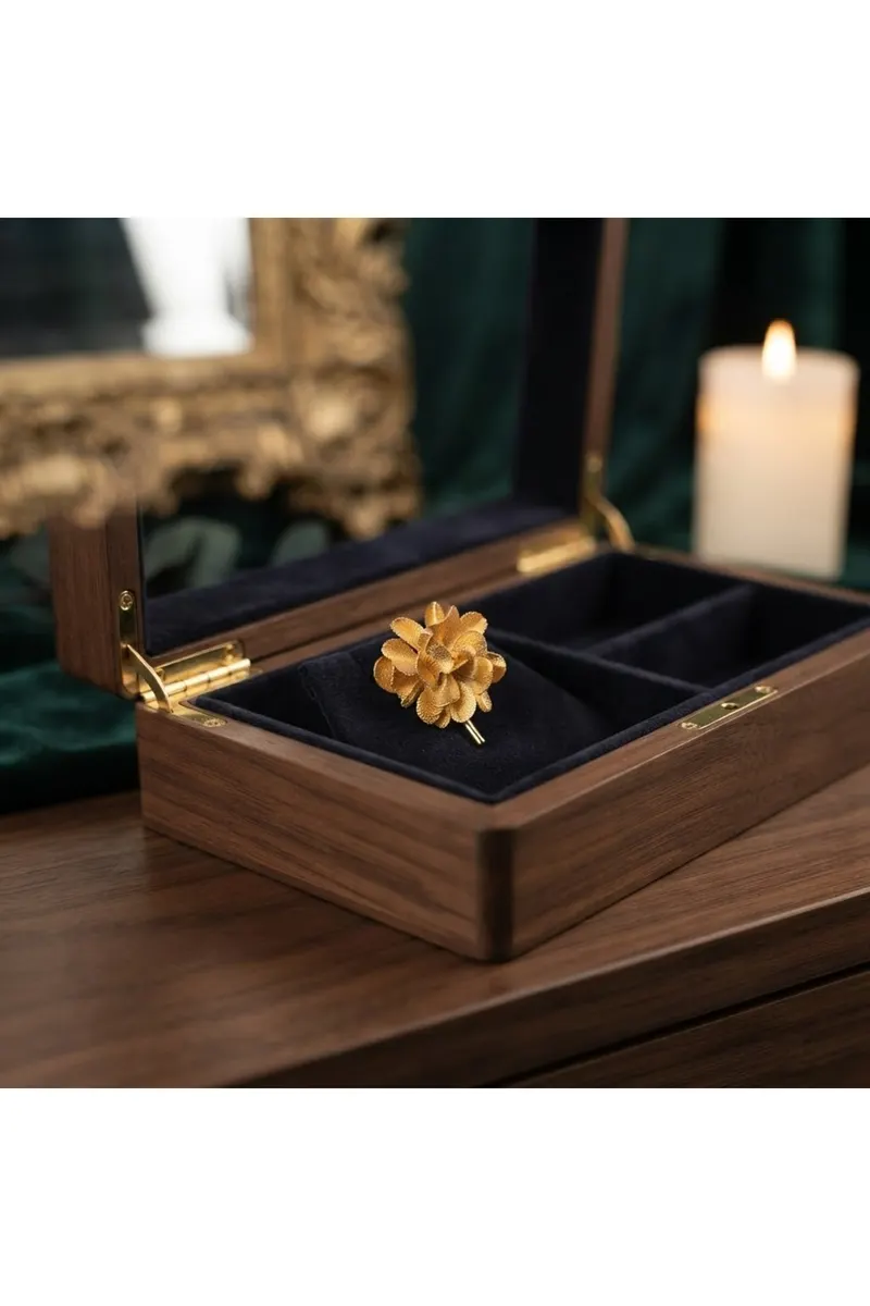 Gold Renk Lotus Model Çelik Küpe