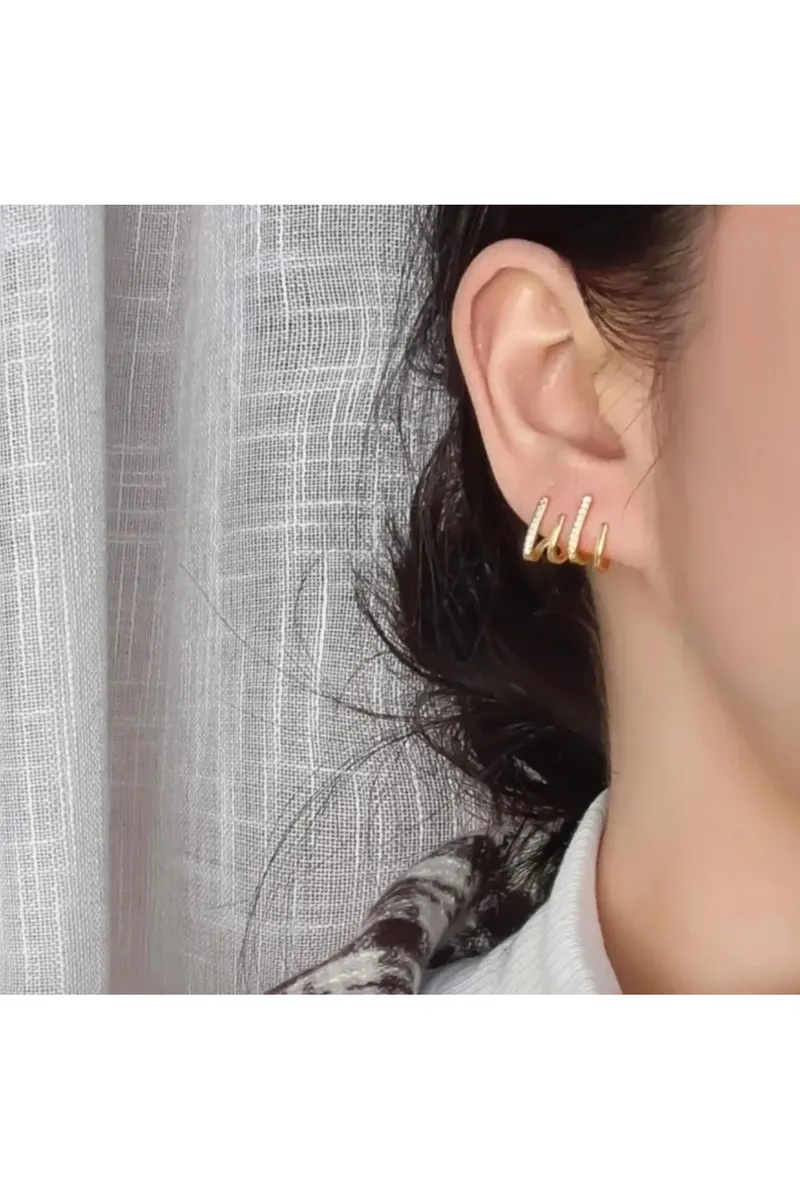 316L Gold Renk Modern Tasarımlı Antialerjik Çelik Küpe