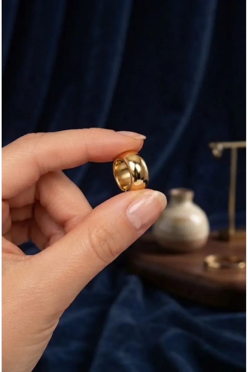 Gold Renk Düz Parlak Cuff 6 Mm Kıkırdak Çelik Küpe