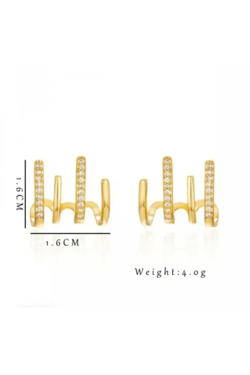 316L Gold Renk Modern Tasarımlı Antialerjik Çelik Küpe