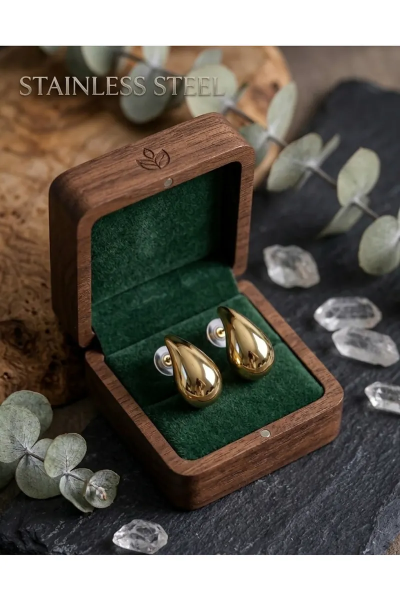 Gold Renk Damla Model Küpe 30 Mm