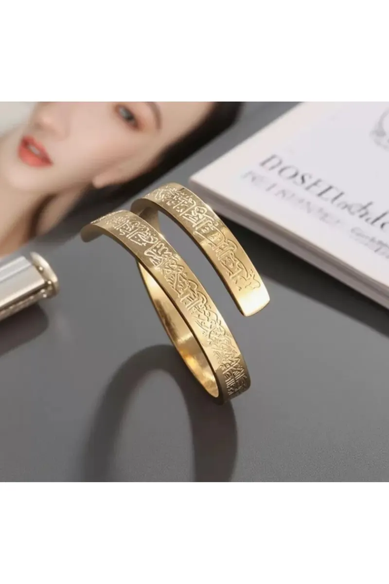 Gold Renk Ayarlanabilir Çift Katlı Paslanmaz Çelik Yüzük