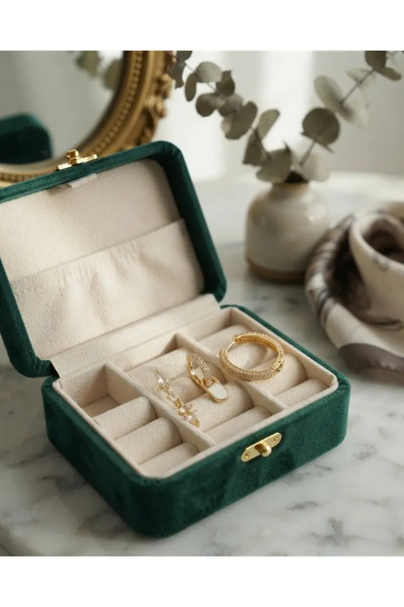 Pirinç Gold Renk Zirkon Taşlı Sallantılı Model 3'lü Küpe Set
