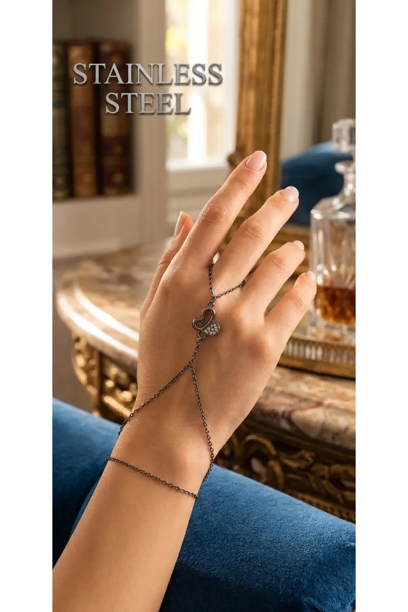 Gümüş Renk Kelebek Motif Çelik Şahmeran